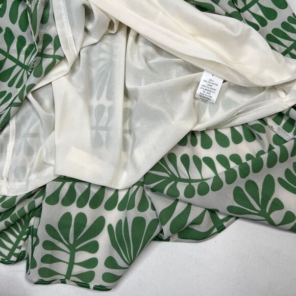 Baltic Born Austin Kimono Dress Midi Fit Flare Retro Green Print Large - Picture 13 of 15